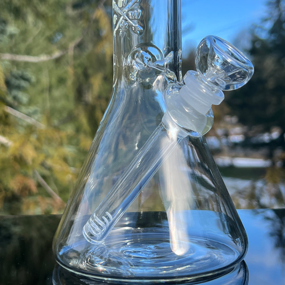 10.5" Clear Squiggles Beaker Bong Glass Pipe Mary Jane's Glass