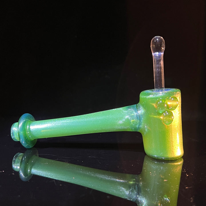 Green Stardust Ghost Hash Hammer Glass Pipe KOP Glass   