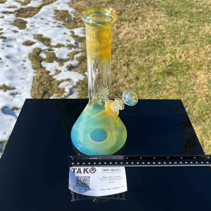 10.5" Fumed Beaker Bong Glass Pipe Mary Jane's Glass