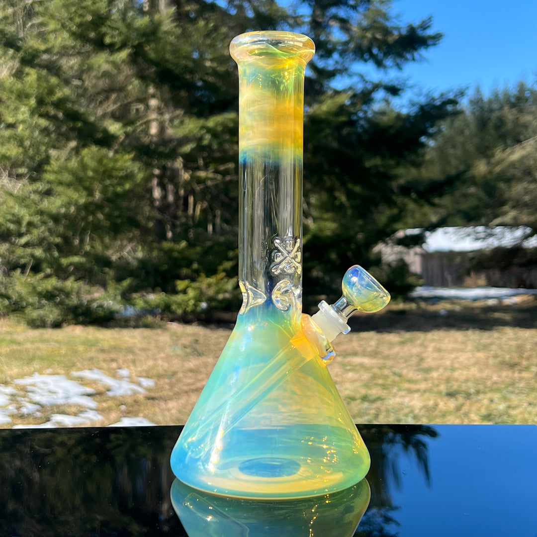 10.5" Fumed Beaker Bong Glass Pipe Mary Jane's Glass