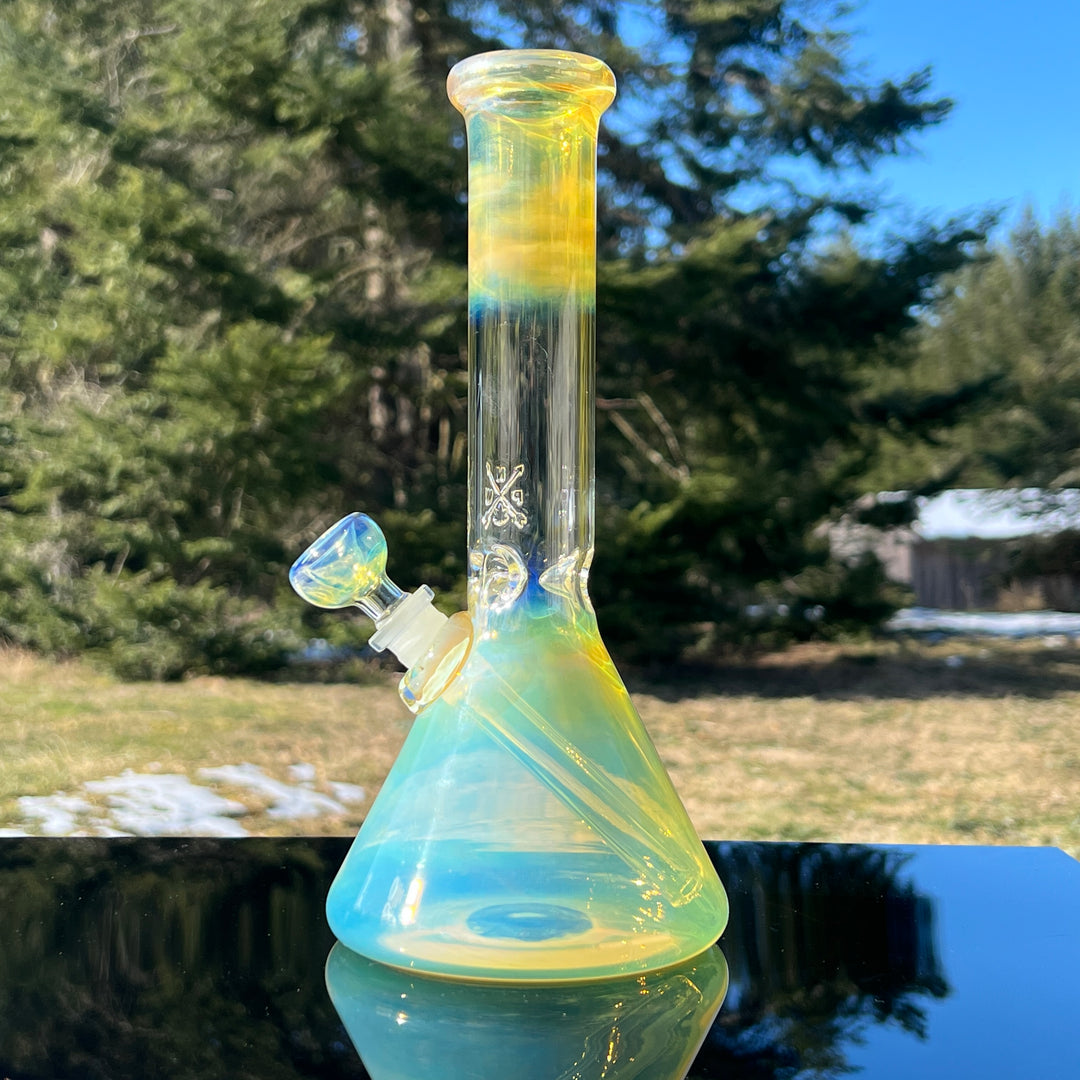 10.5" Fumed Beaker Bong Glass Pipe Mary Jane's Glass