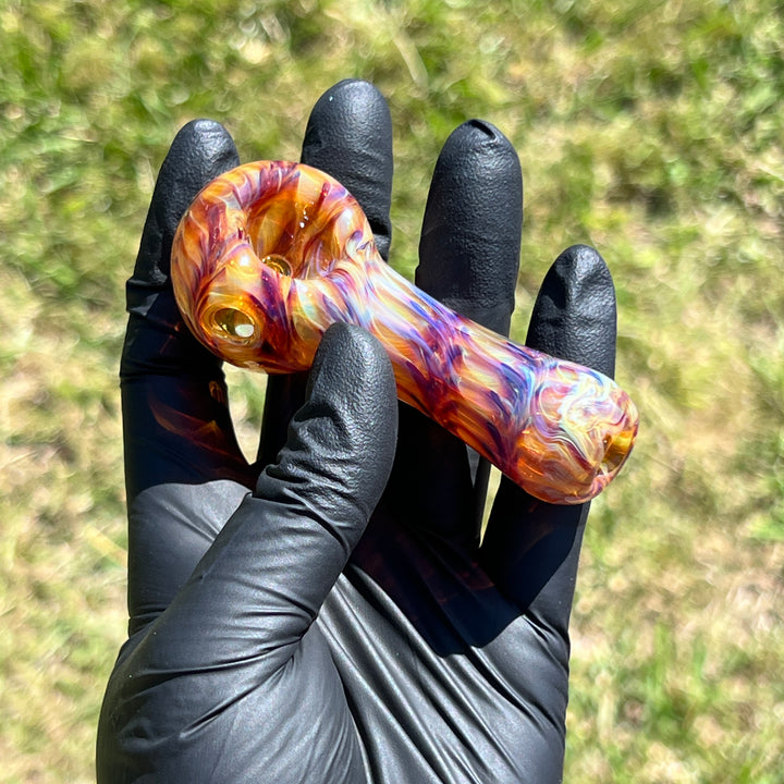 Multi-colored Purple Pipe Glass Pipe Jedi Glassworks   