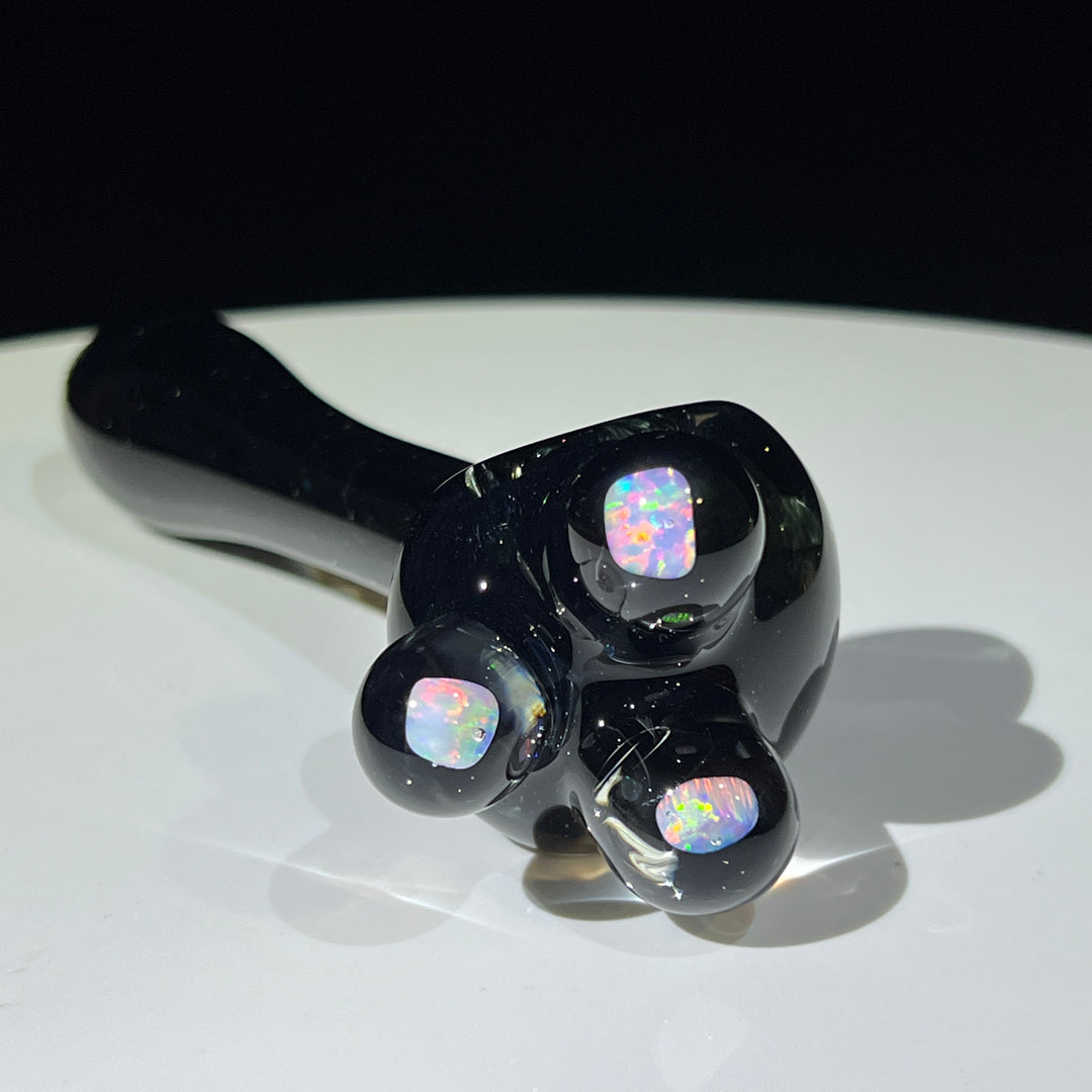 Black Triple Opal Pipe Glass Pipe Beezy Glass   