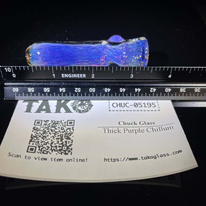 Thick Purple Chillum Glass Pipe Chuck Glass   