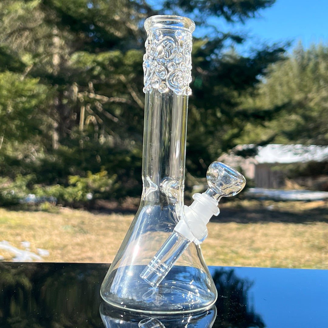 8" Clear Squiggles Beaker Bong Glass Pipe Mary Jane's Glass