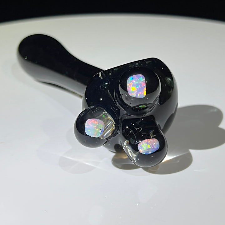 Black Triple Opal Pipe Glass Pipe Beezy Glass   