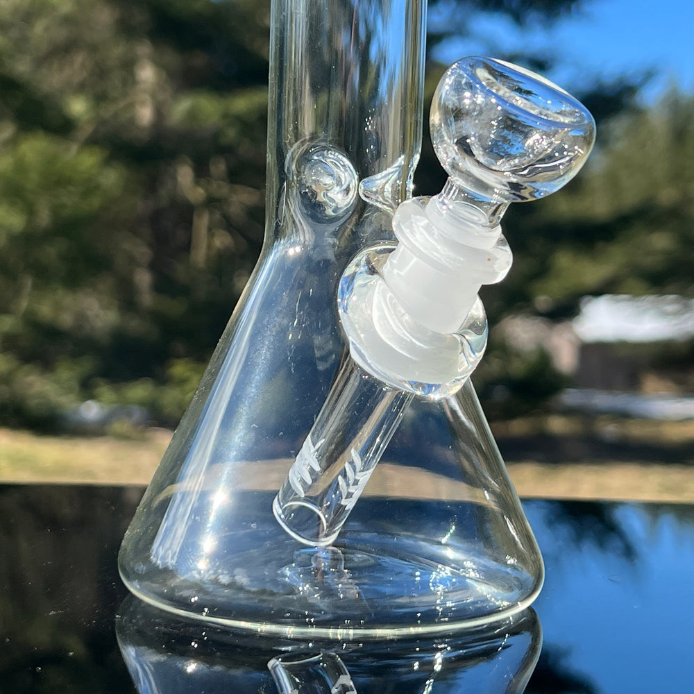 8" Clear Squiggles Beaker Bong Glass Pipe Mary Jane's Glass