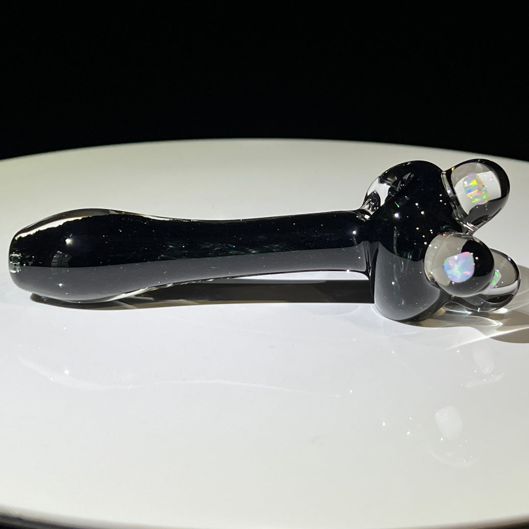 Black Triple Opal Pipe Glass Pipe Beezy Glass   