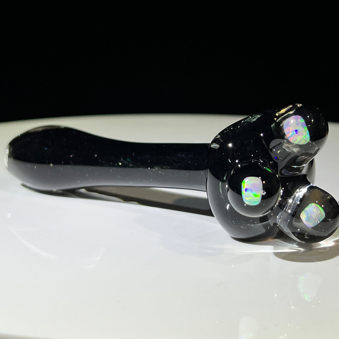 Black Triple Opal Pipe Glass Pipe Beezy Glass   