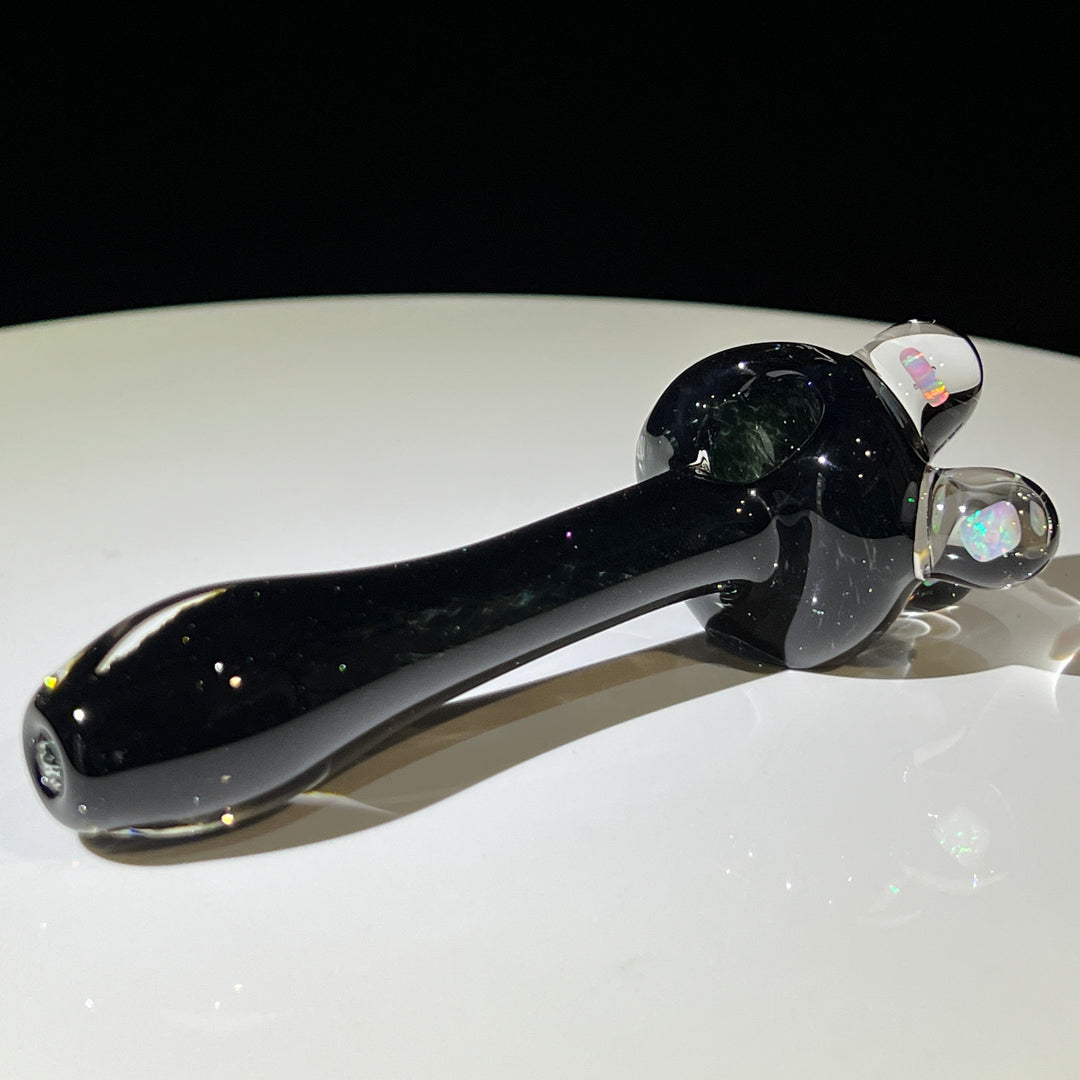 Black Triple Opal Pipe Glass Pipe Beezy Glass   