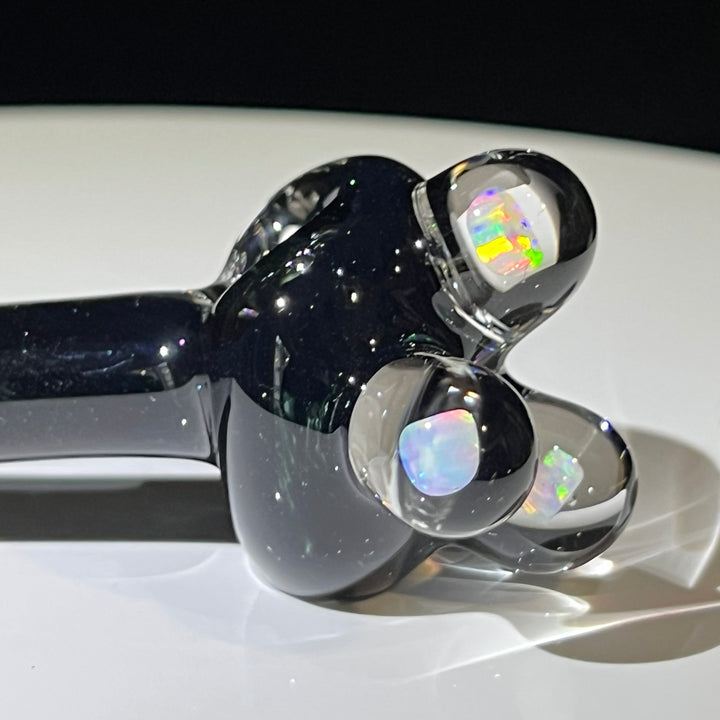 Black Triple Opal Pipe Glass Pipe Beezy Glass   