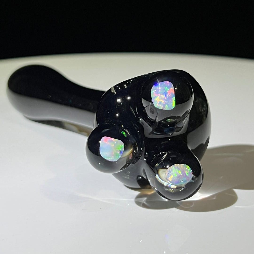 Black Triple Opal Pipe Glass Pipe Beezy Glass   