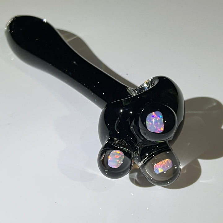 Black Triple Opal Pipe Glass Pipe Beezy Glass   