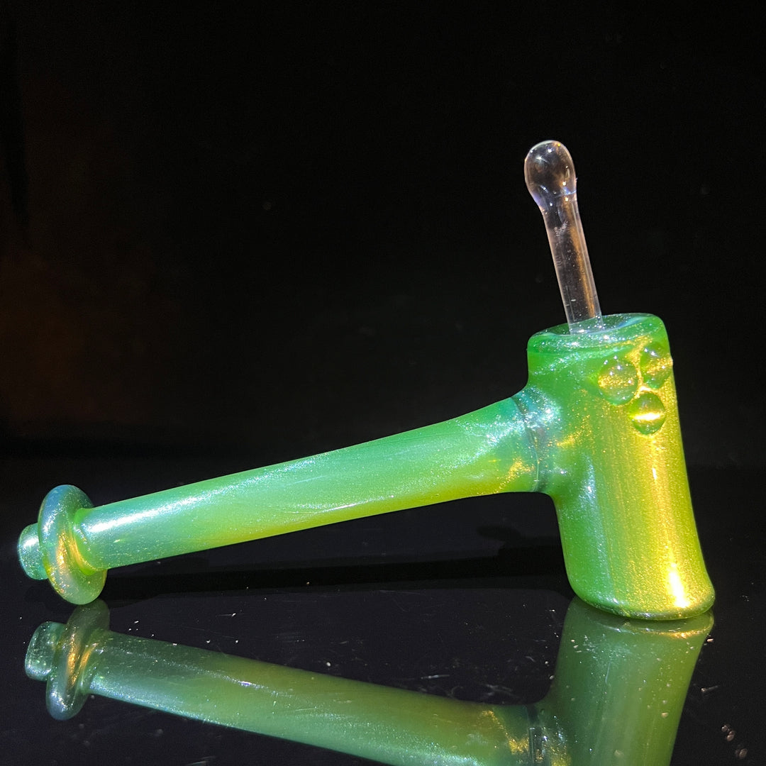 Green Stardust Ghost Hash Hammer Glass Pipe KOP Glass   