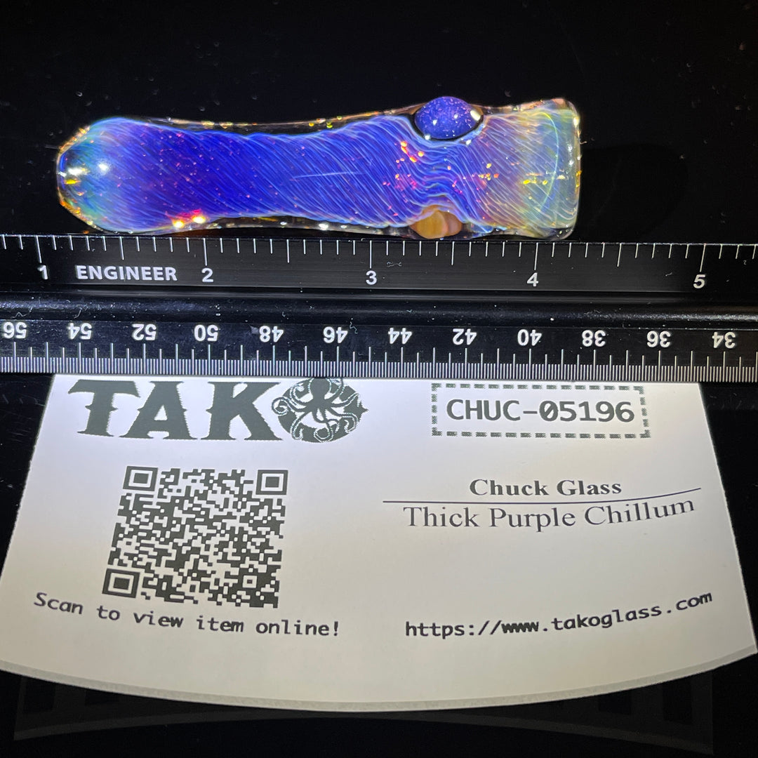 Thick Purple Chillum Glass Pipe Chuck Glass   