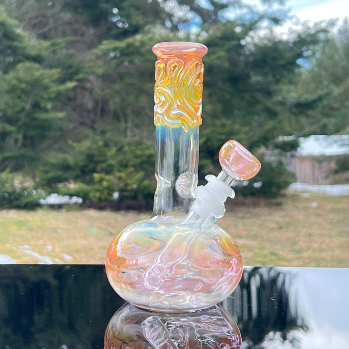 8" Fumed Bubble Bong Glass Pipe Mary Jane's Glass