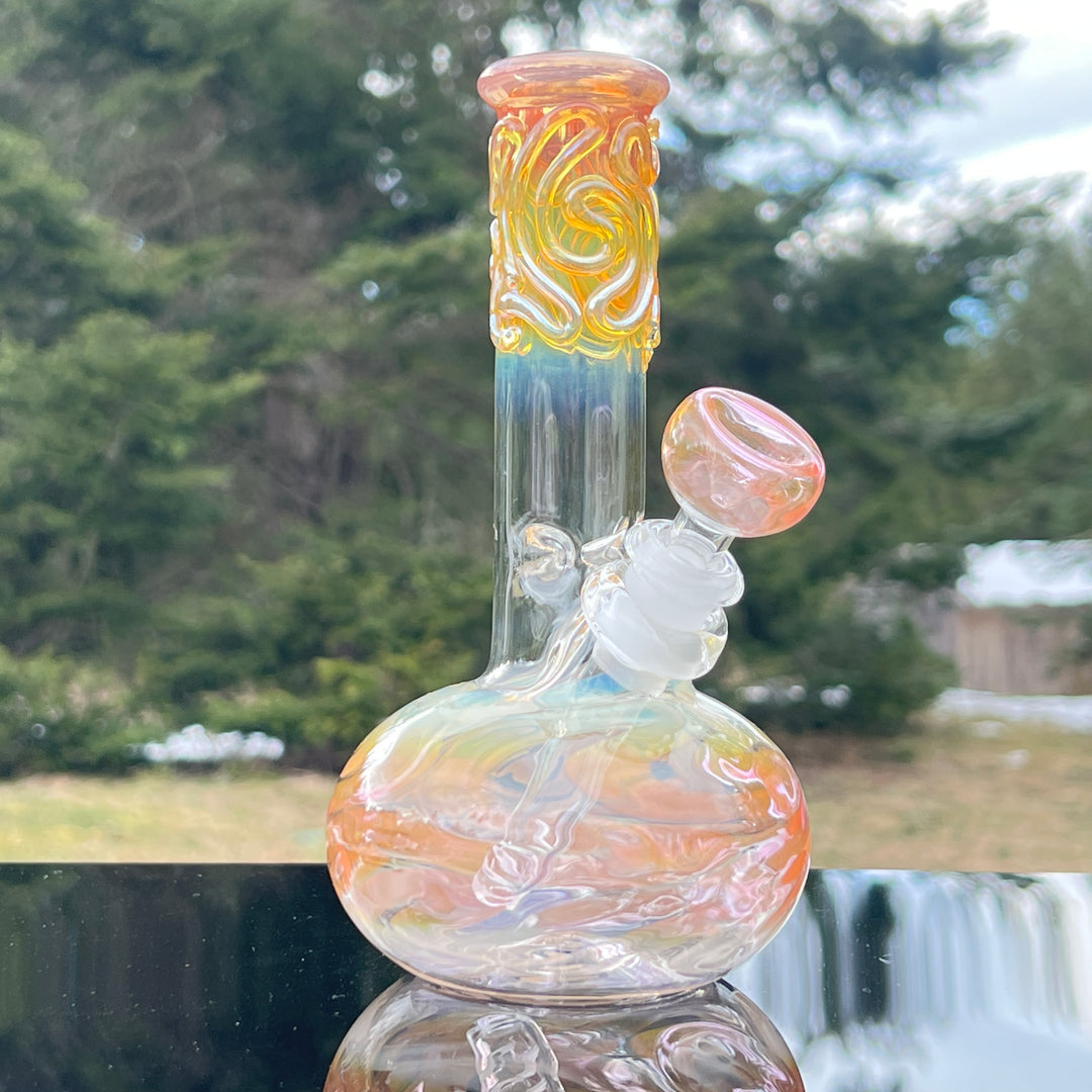 8" Fumed Bubble Bong Glass Pipe Mary Jane's Glass