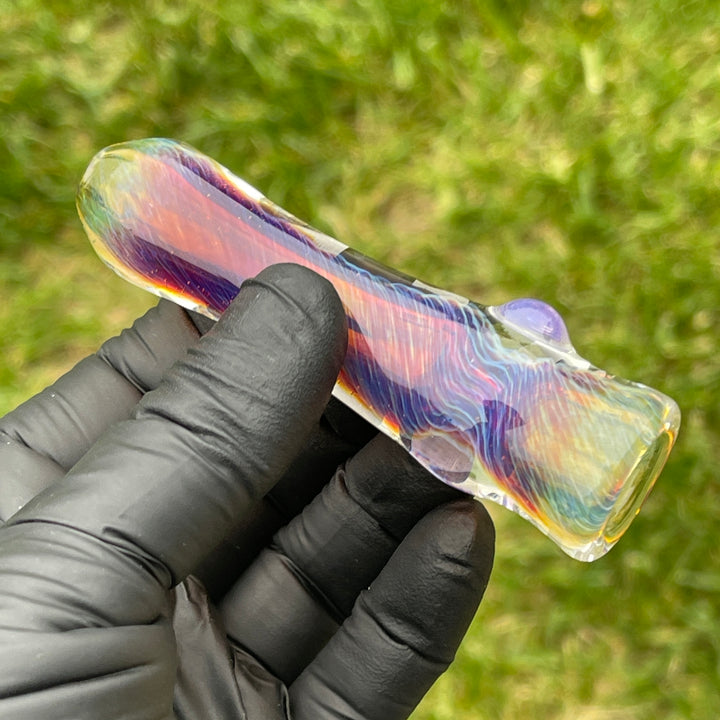 Thick Purple Chillum Glass Pipe Chuck Glass   