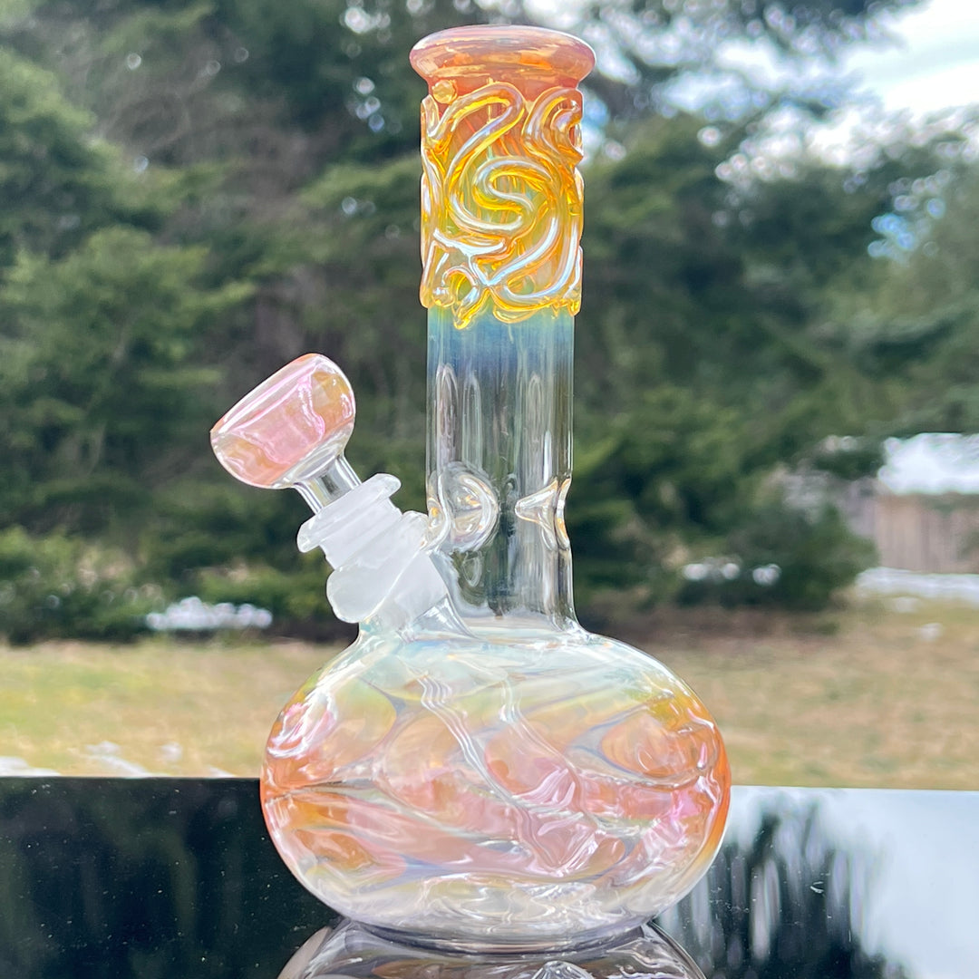 8" Fumed Bubble Bong Glass Pipe Mary Jane's Glass