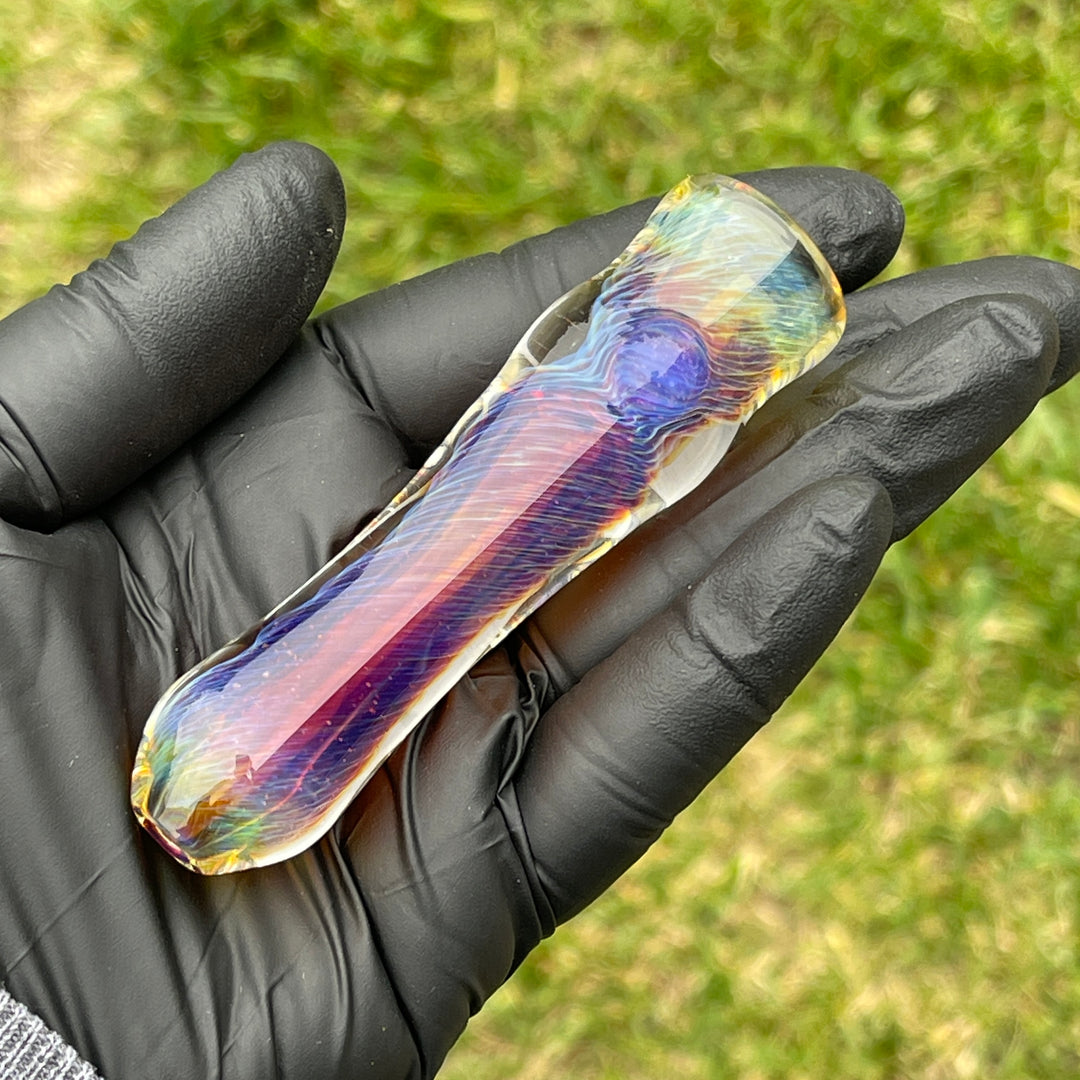 Thick Purple Chillum Glass Pipe Chuck Glass   