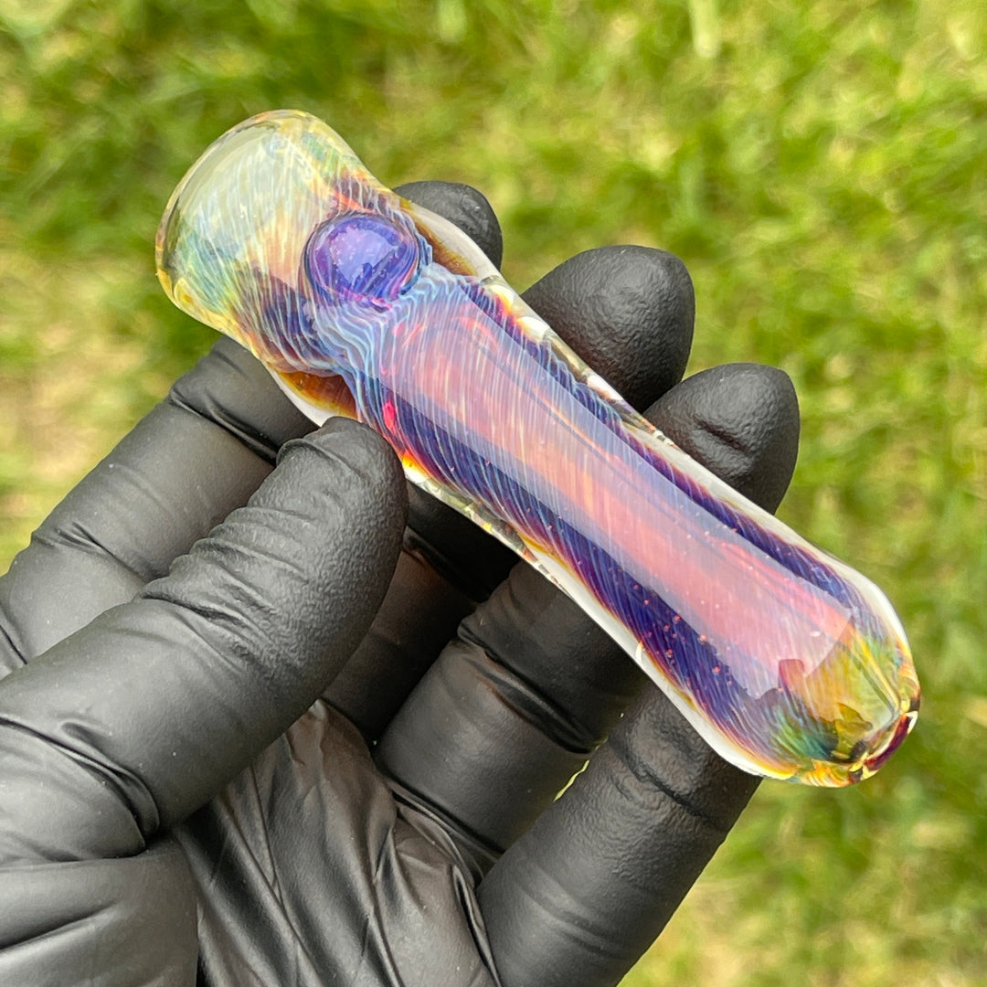 Thick Purple Chillum Glass Pipe Chuck Glass   