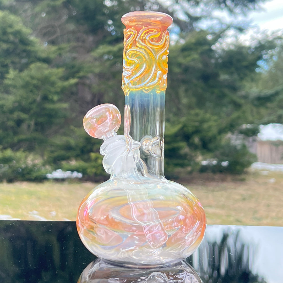 8" Fumed Bubble Bong Glass Pipe Mary Jane's Glass