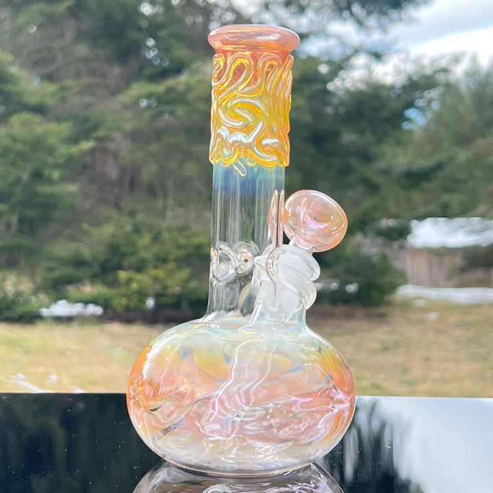 8" Fumed Bubble Bong Glass Pipe Mary Jane's Glass