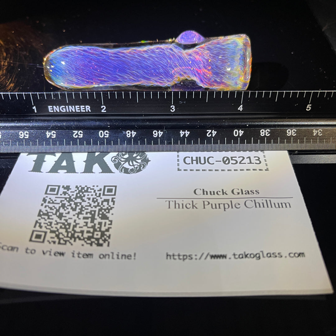 Thick Purple Chillum Glass Pipe Chuck Glass   