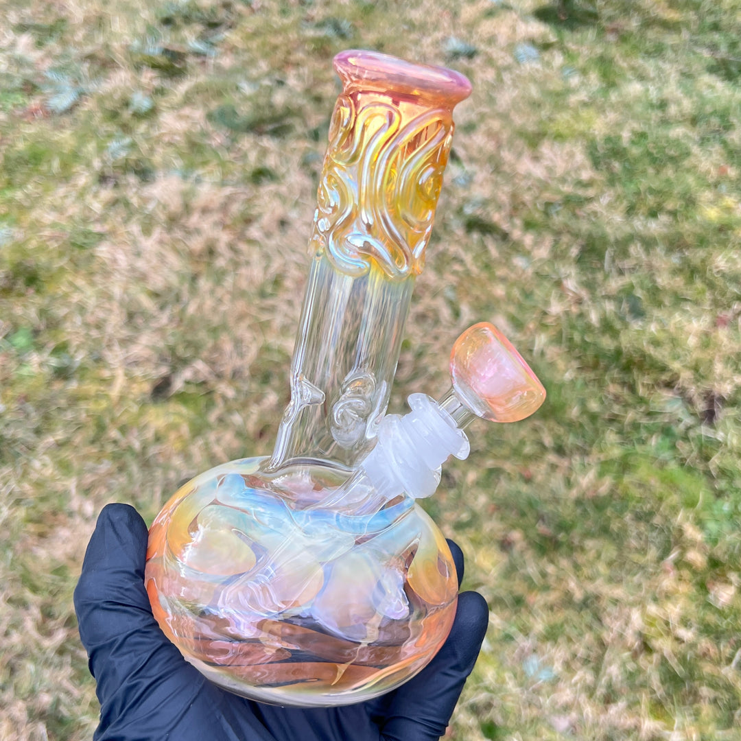 8" Fumed Bubble Bong Glass Pipe Mary Jane's Glass