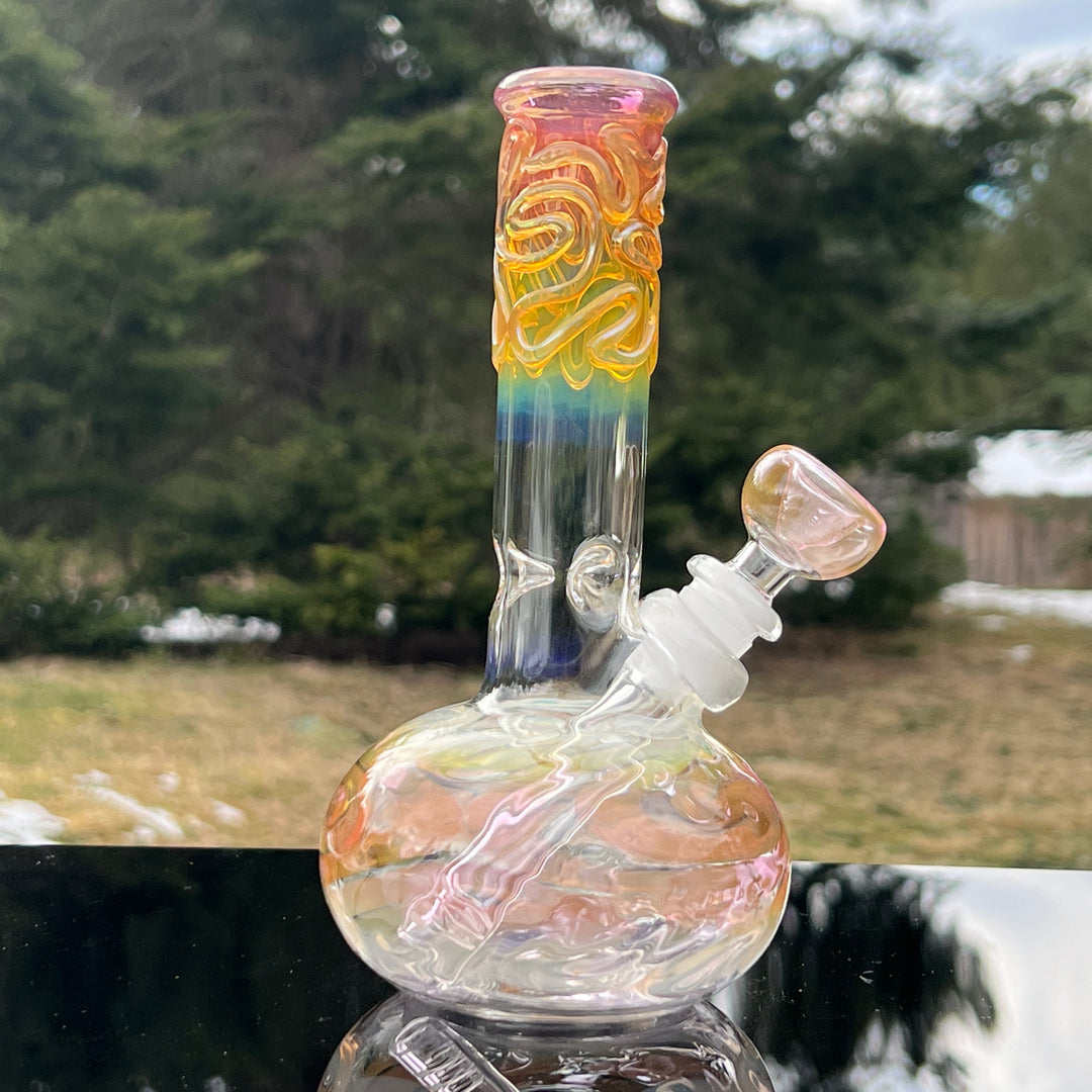 8" Fumed Bubble Bong Glass Pipe Mary Jane's Glass