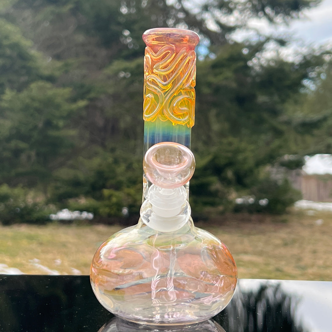 8" Fumed Bubble Bong Glass Pipe Mary Jane's Glass