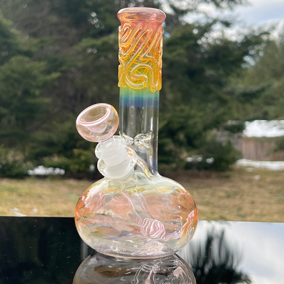 8" Fumed Bubble Bong Glass Pipe Mary Jane's Glass