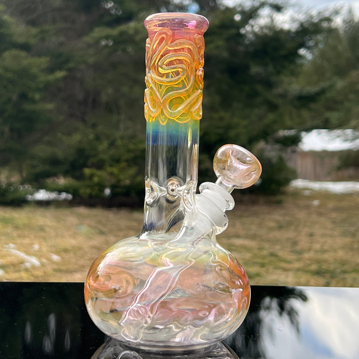 8" Fumed Bubble Bong Glass Pipe Mary Jane's Glass