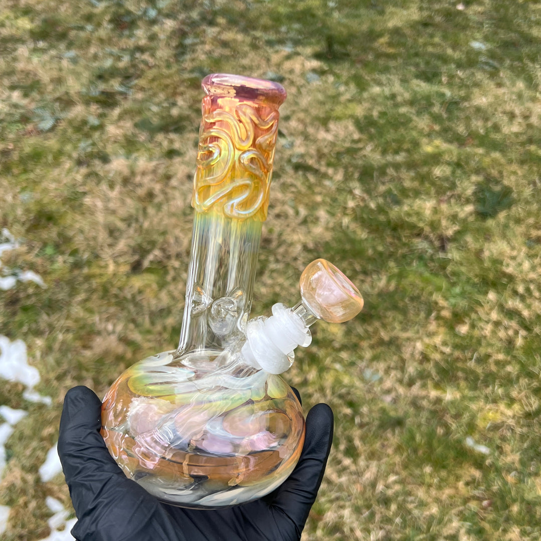 8" Fumed Bubble Bong Glass Pipe Mary Jane's Glass