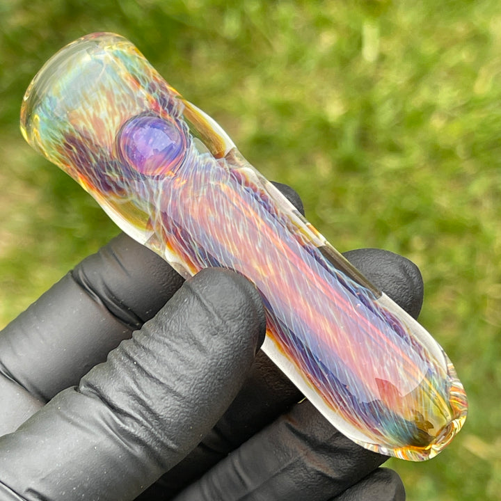 Thick Purple Chillum Glass Pipe Chuck Glass   