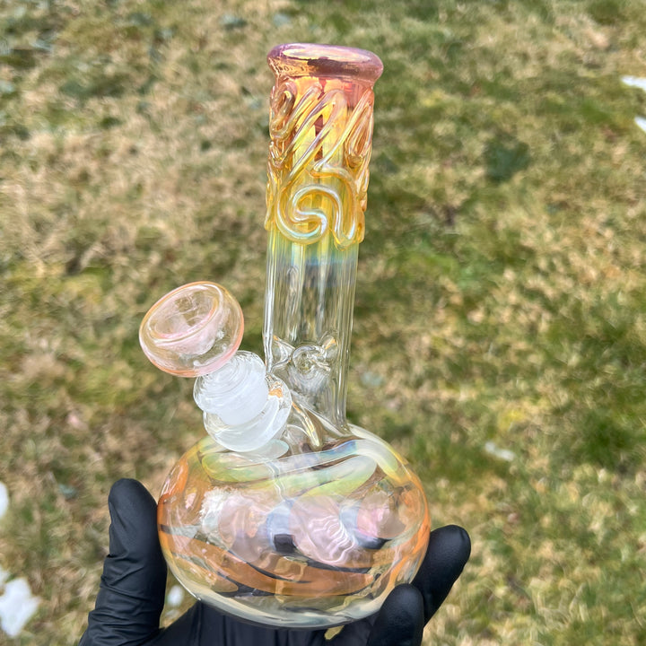 8" Fumed Bubble Bong Glass Pipe Mary Jane's Glass