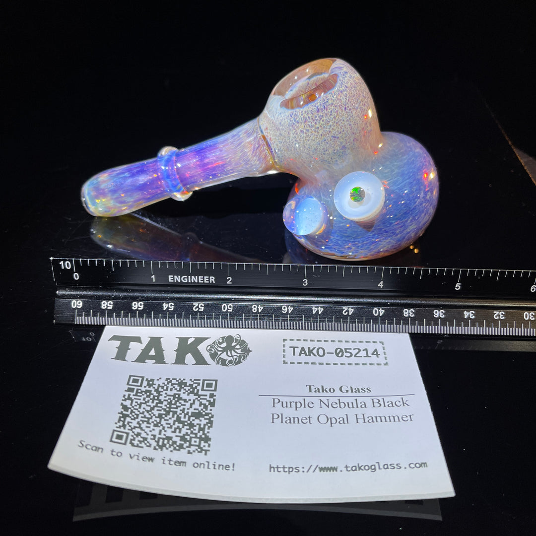 Purple Nebula Black Planet Opal Hammer Glass Pipe Tako Glass   