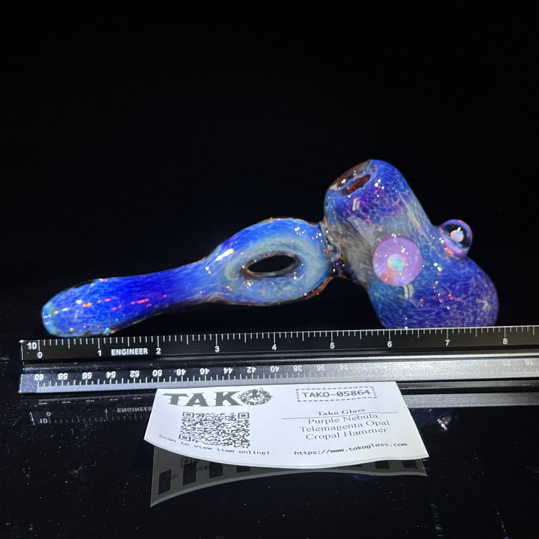 Purple Nebula Telemagenta Opal Cropal Hammer Glass Pipe Tako Glass   