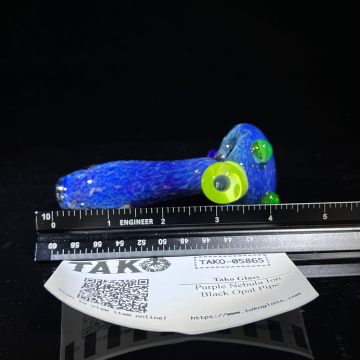 Purple Nebula Large Ion Black Opal Pipe Glass Pipe Tako Glass   