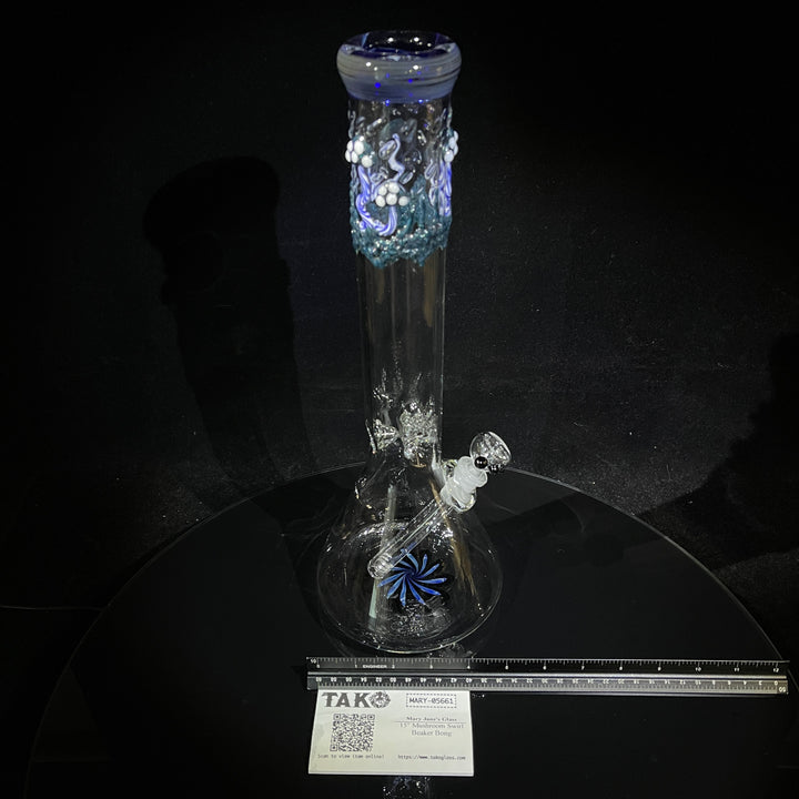 15" Mushroom Swirl Beaker Bong Glass Pipe Mary Jane's Glass