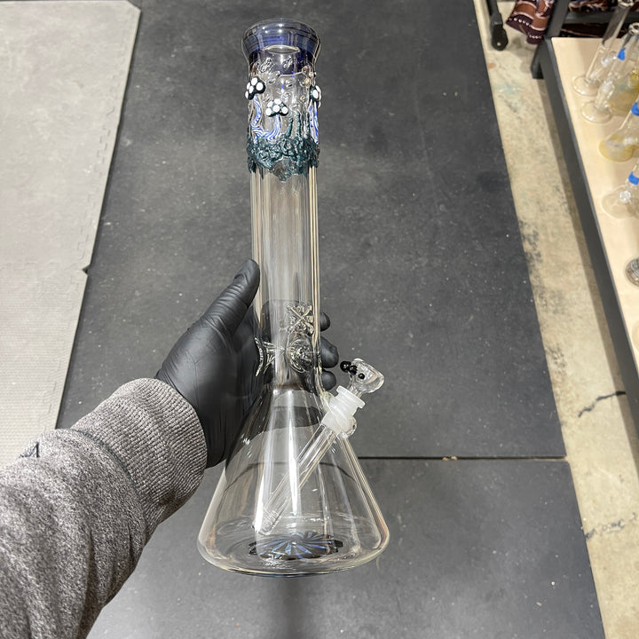 15" Mushroom Swirl Beaker Bong Glass Pipe Mary Jane's Glass