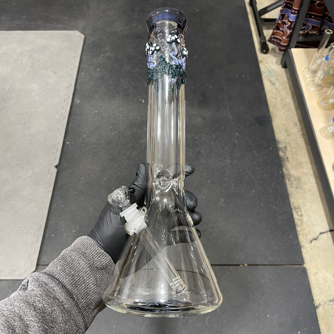 15" Mushroom Swirl Beaker Bong Glass Pipe Mary Jane's Glass