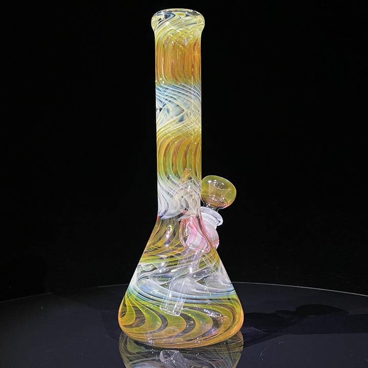 9" Fumed Squiggle Beaker Bong Glass Pipe Mary Jane's Glass