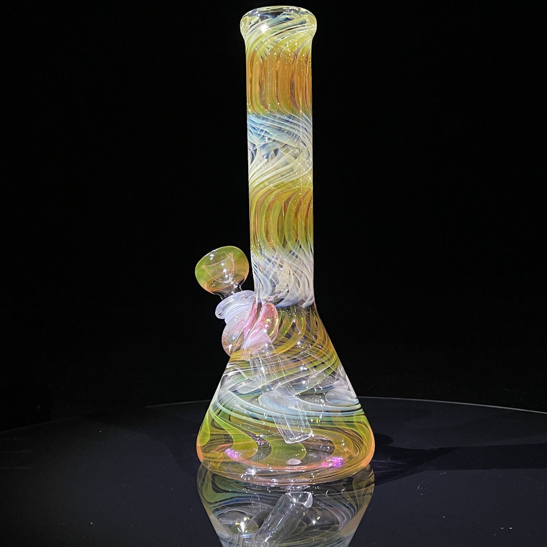 9" Fumed Squiggle Beaker Bong Glass Pipe Mary Jane's Glass