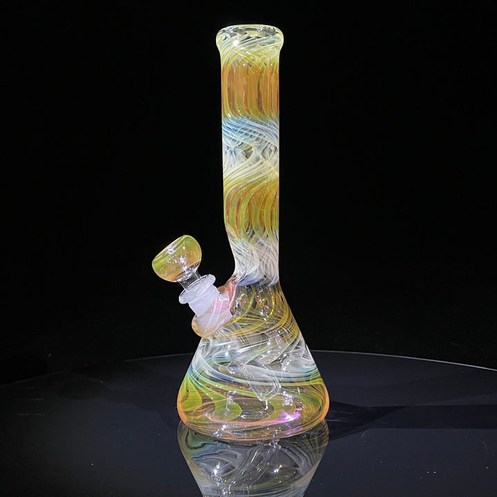 9" Fumed Squiggle Beaker Bong Glass Pipe Mary Jane's Glass