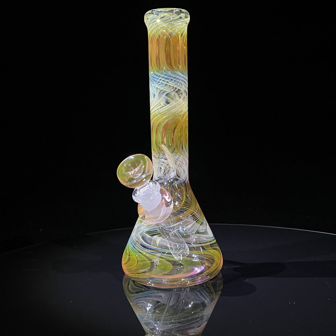 9" Fumed Squiggle Beaker Bong Glass Pipe Mary Jane's Glass