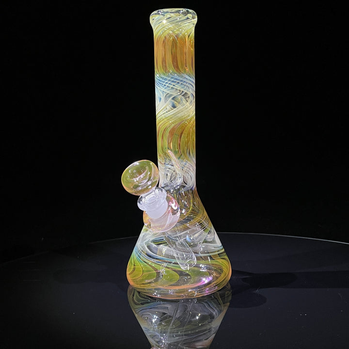 9" Fumed Squiggle Beaker Bong Glass Pipe Mary Jane's Glass