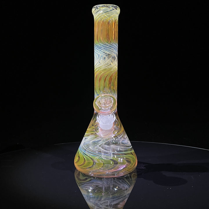 9" Fumed Squiggle Beaker Bong Glass Pipe Mary Jane's Glass