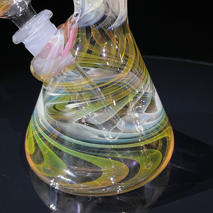 9" Fumed Squiggle Beaker Bong Glass Pipe Mary Jane's Glass