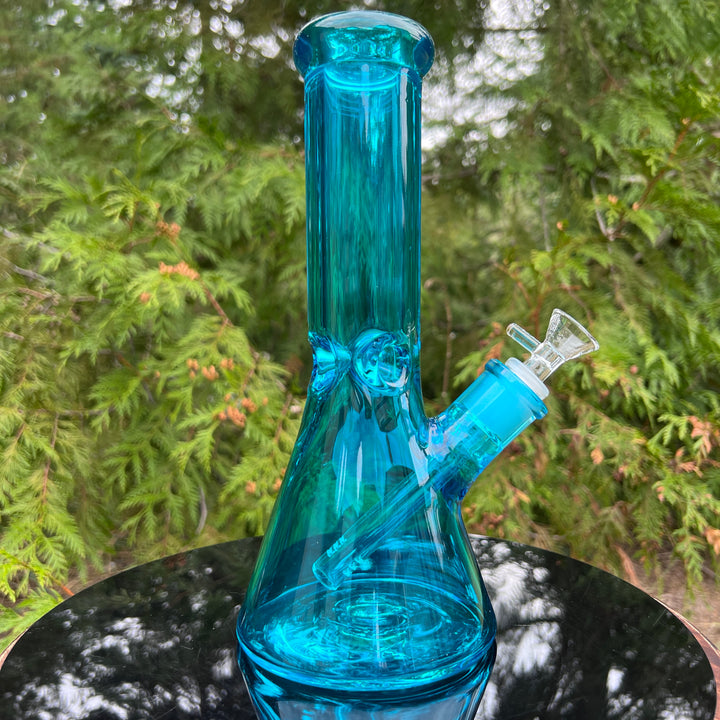 Bright Blue 10" Thick 9 mm Bong Glass Pipe TG   